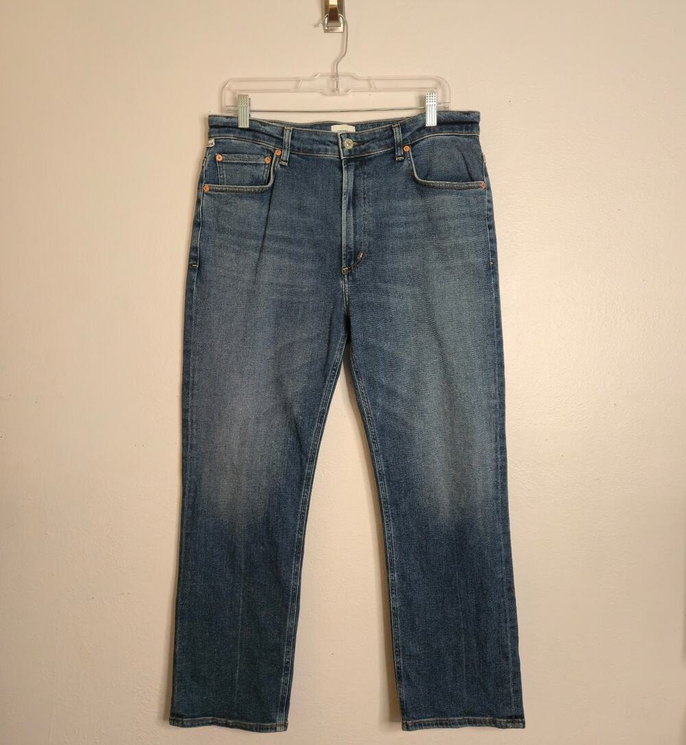 Citizens Of Humanity Zurie Ankle Straight Leg Jeans Abalone Size 31 Medium Wash